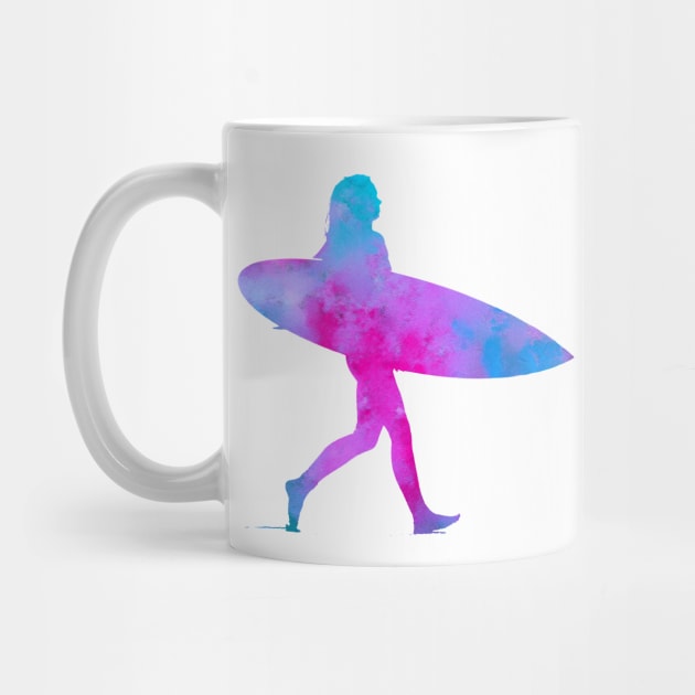 Surfer Girl Pink and Blue by AKdesign